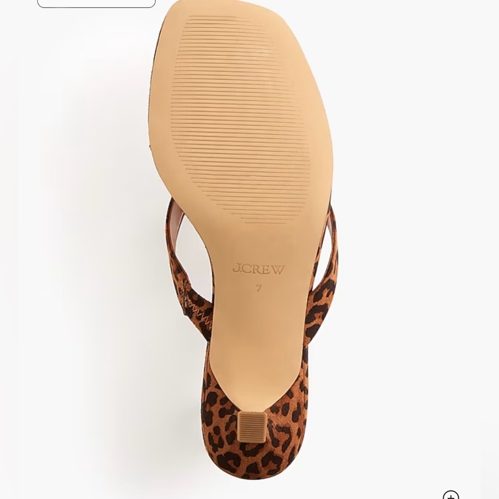 J Crew factory Microsuede kitten-heel sandals Leopard Suede - Picture 2 of 6